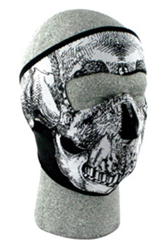 Black & White Skull Face, Face Mask